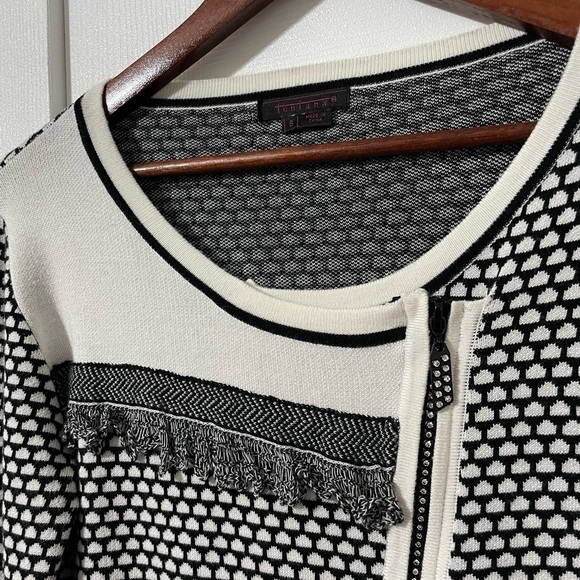 Fontana Women’s Crystal embellished zipper asymmetrical zip sweater size Small - Picture 9 of 13